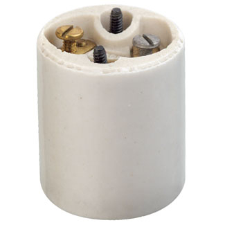 Product image for Lampholder, Incandescent, Medium Base, One Piece, Keyless, Glazed Porcelain,