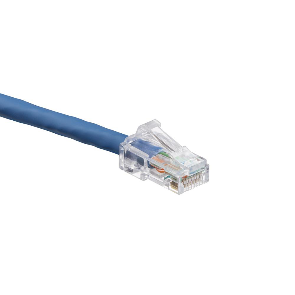 Product image for Cord patch 8-position CAT-6 slimline boot UTP blue 5'