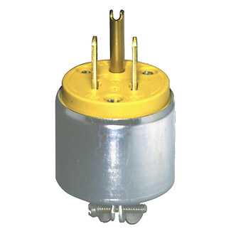Product image for Plug straight 2P3W 125V 15A yellow