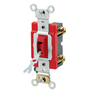 Product image for Switch toggle ind 1P lock 120/277V 20A red