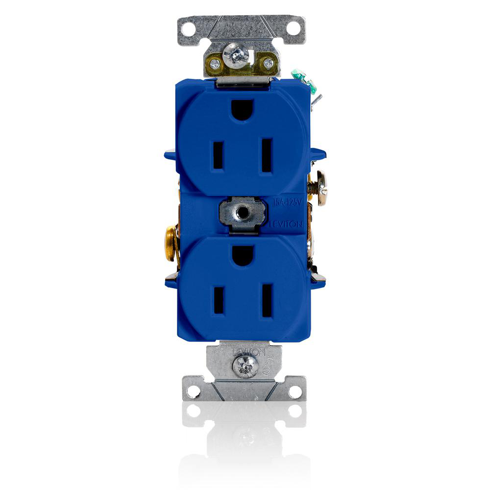 Product image for Receptacle straight 2P3W 125V 15A blue