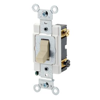 Product image for Switch toggle commercial AC quiet 3-way 120/277V 20AMP ivory