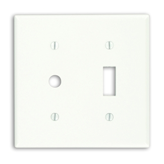 LEVITON 88077 COVER 2GANG COMBINATION 1 TOGGLE & 1 .406 HOLE PHONE/CABLE