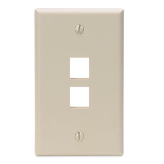 Product image for Cover plate quickport 1 gang 2 ports ivo