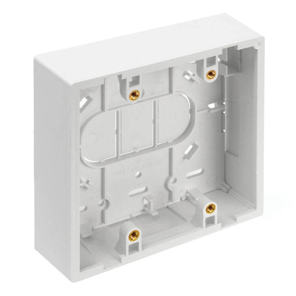 Product image for Box shallow back 2-gang surface mount white