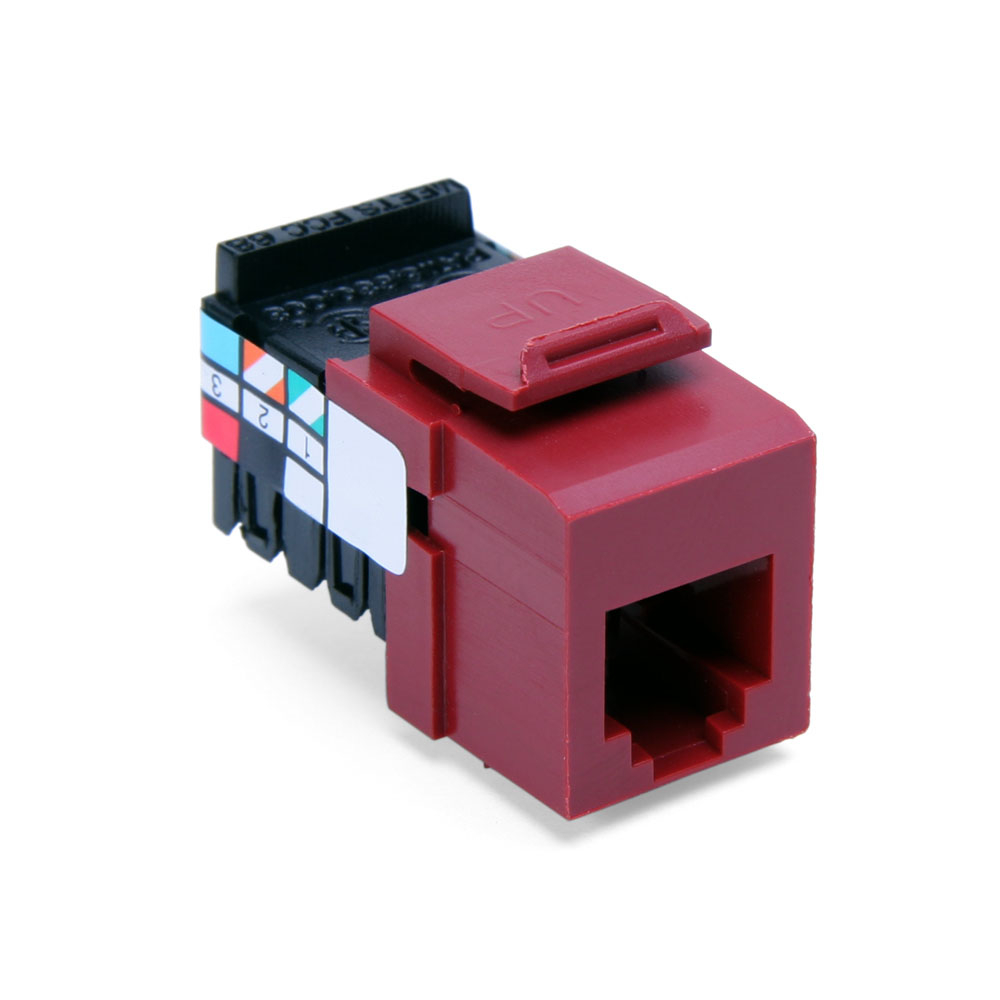 Product image for Connector USOC snap-in 6P6C red quickport