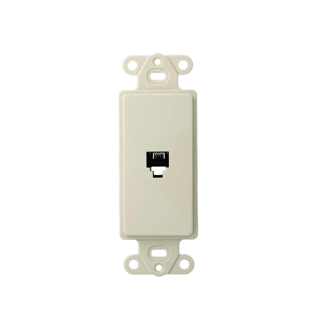 Product image for Wall jack insert Decora® telephone 6p4c almond