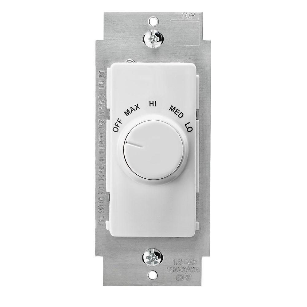 Product image for Controller IllumaTech fan speed 120v 1pole white