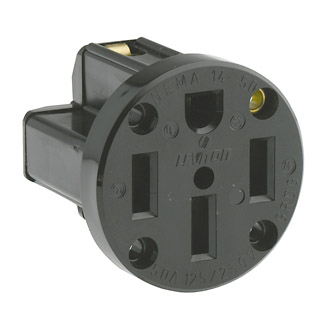 Product image for Receptacle straight 3P4W 125/250V 50A black