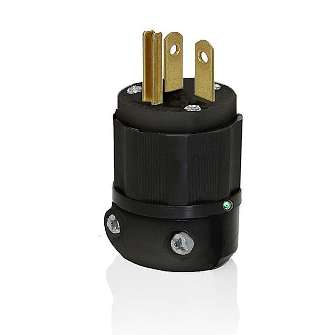 Product image for Plug straight 2P 3W 125V 20AMP black
