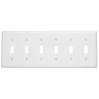 Product image for Cover plate 6 toggle switch 6 gang stainless