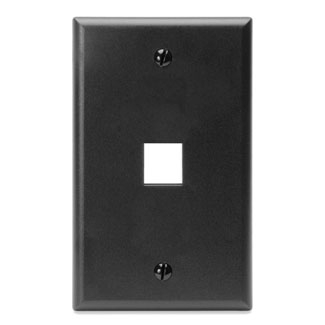 Product image for Cover plate quickport 1 gang 1 port black