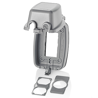 Product image for Cover weather resistant vertical 1-gang gray
