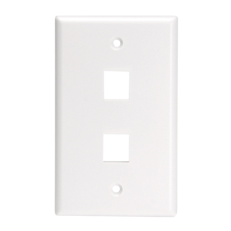 Product image for Plate wall large connector 1-gang 2-port white