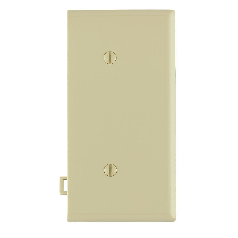 Product image for Wallplate sectional 1-gang blank end panel thermoplastic ivory