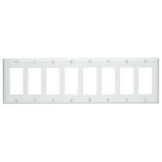 Product image for Wallplate standard 8-gang painted metal white