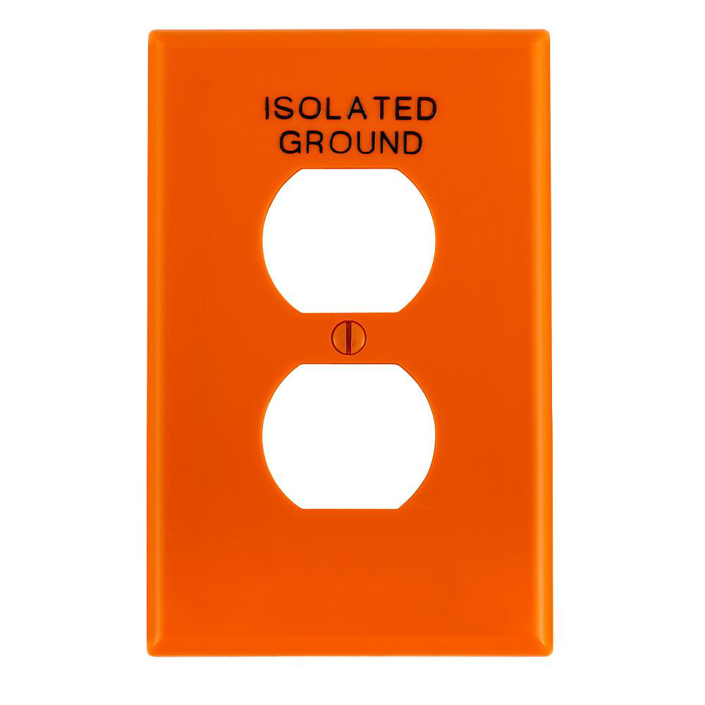 Product image for Wall plate rcpt thrmplst nyl midway size 1G orng