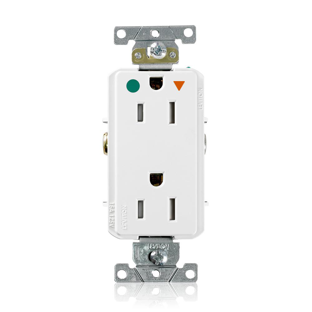 Product image for 15 Amp Decora Plus Isolated Ground Duplex Receptacle/Outlet, Hospital Grade,