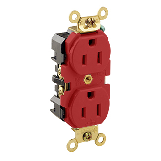 Product image for Receptacle 5-15R EHD round duplex 15A 125V red