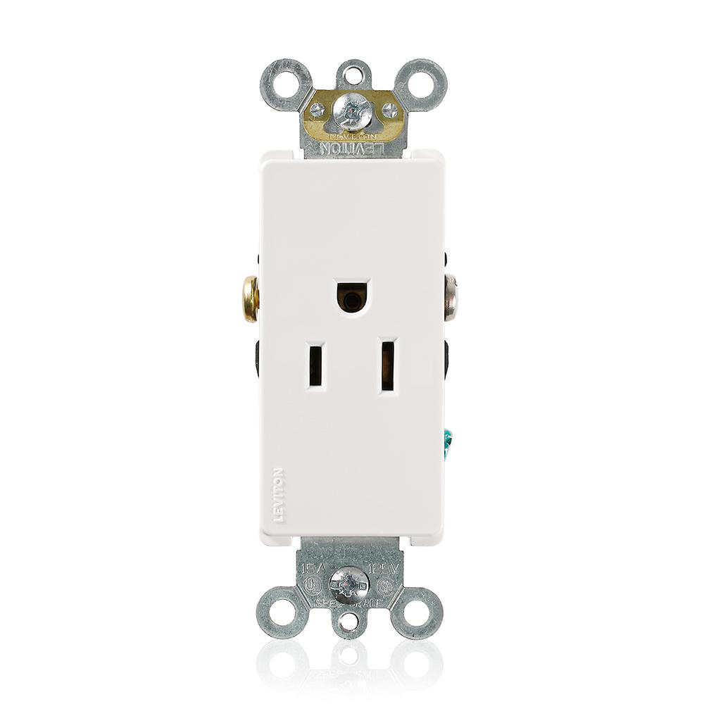 Product image for Receptacle straight single 2P 3W 125V 15AMP white