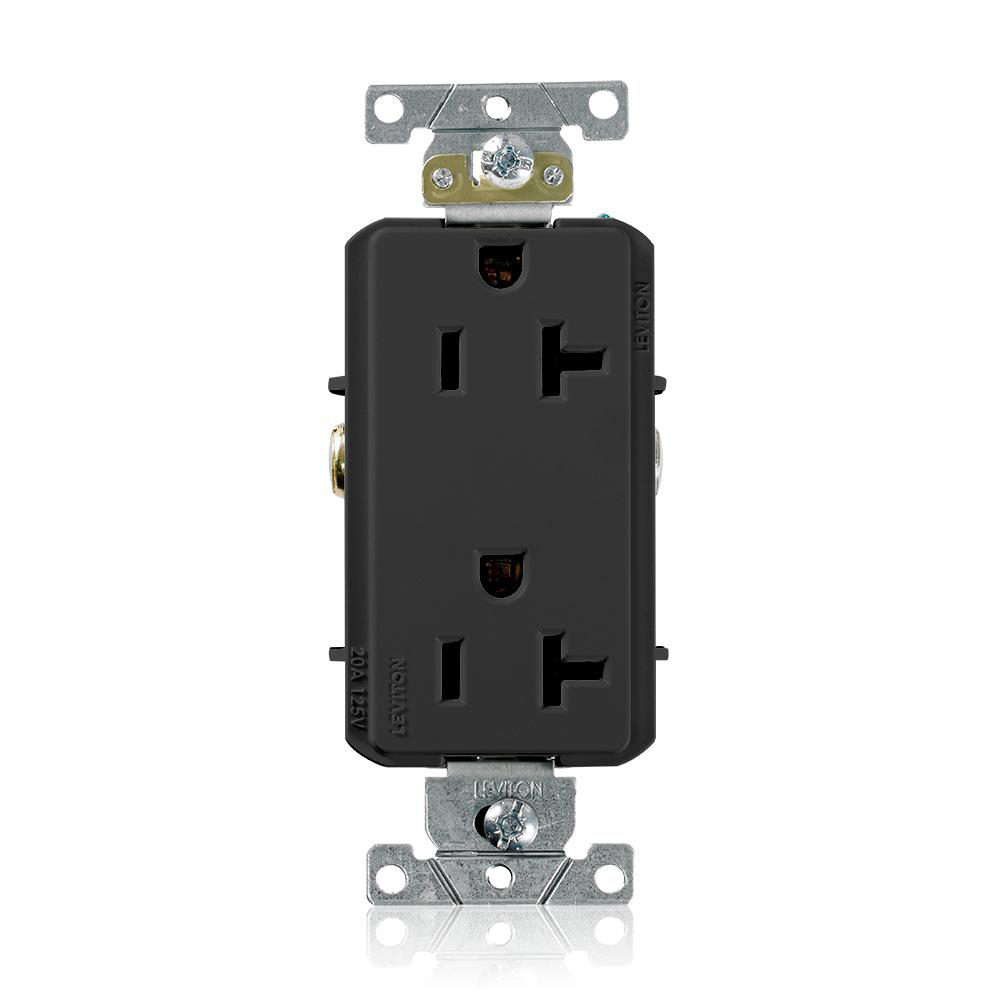 Product image for Receptacle straight duplex 2P 3W 125V 20AMP black