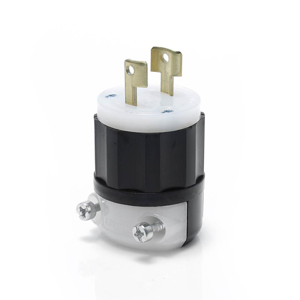 Product image for Plug locking 2P 2W 125V 15AMP black-white