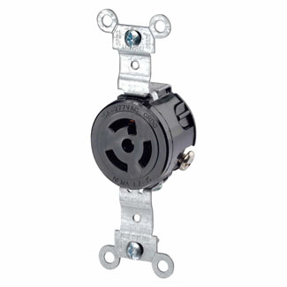 Product image for Receptacle locking 2P3W 277V 15A black