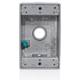 Product image for 1-Gang Weatherproof Box, Aluminum, Gray