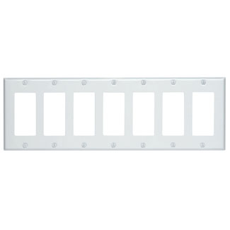 Product image for Wallplate standard 7-gang painted metal white