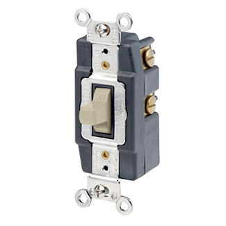 Product image for Switch toggle 15a 120/277v 1pole ac quiet ivory
