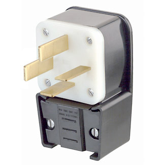 Product image for Plug straight 4P 4W 120/208V 50AMP angle-black