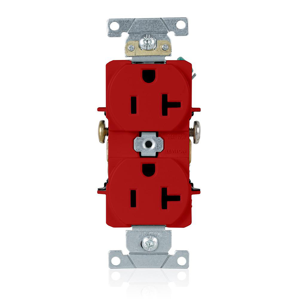 Product image for Receptacle duplex side wire nylon 20A 125V red