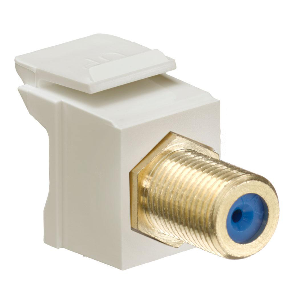 Product image for Feedthrough QUICKPORT™ F-Connector, Gold Plated, Ivory Housing