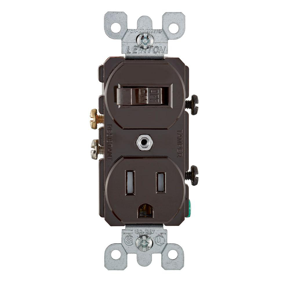 Product image for Combination device thrmplst 1pole 120V 15A brn