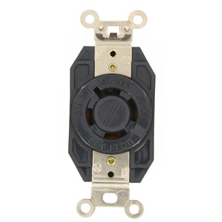 Product image for Receptacle L20-20R twlo 4P4W 20A 347/600V blk