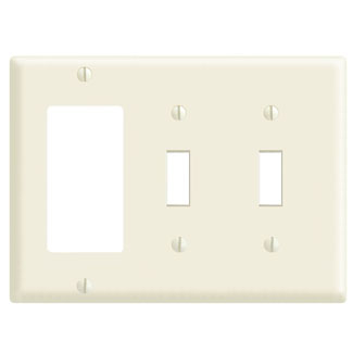 Product image for Wallplate combination 3G 1 Decora 2toggle lt alm