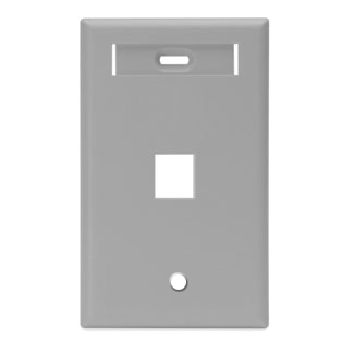 Product image for Plate wall 1-gang 1-port ID window plastic grey