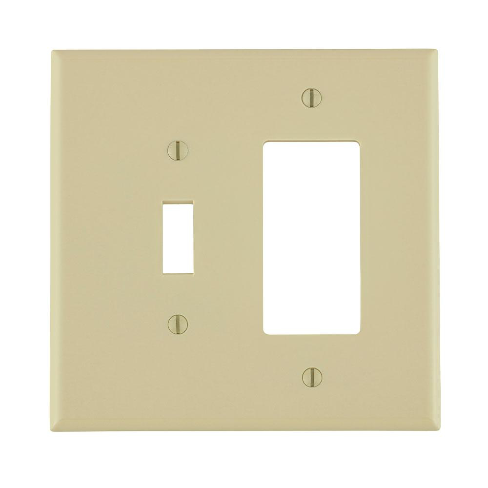 Product image for Wallplate oversize 2-gang decora/GFCI thermoset ivory