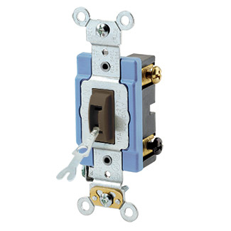 Product image for Switch toggle ind 3way lock 120/277V 15A brown
