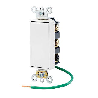 Product image for Switch rocker commercial AC quiet 2-pole 2throw 120/277V 15AMP white