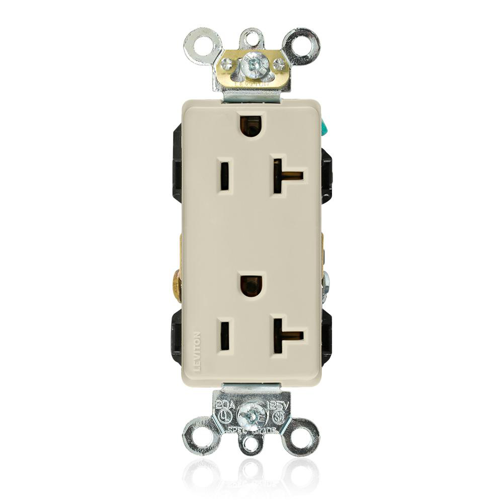 Product image for Receptacle duplex heavy-duty 20A 125V ivory