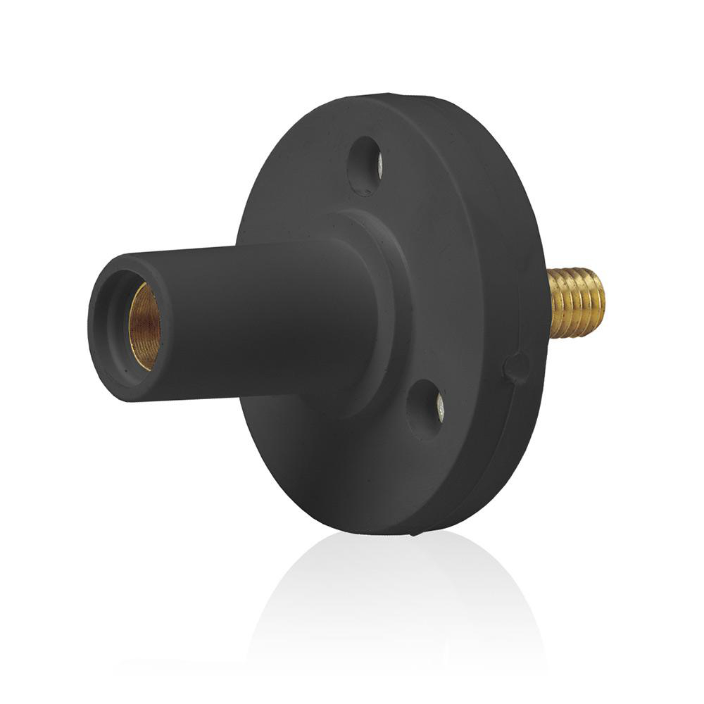 Product image for Female Panel Mount Receptacle, #8 - #2 AWG, 0.5" Threaded Stud Termination
