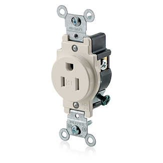 Product image for Receptacle straight 2P3W 125V 15A light almond