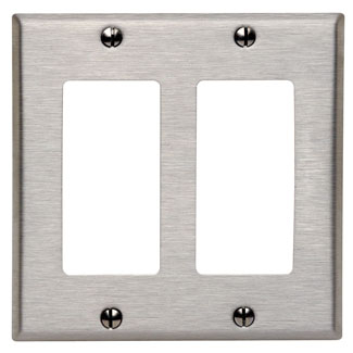 Product image for Wallplate 2-gang SS device mount