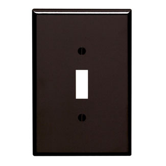 Product image for Wallplate oversize 1-gang 1-toggle thermoset brown