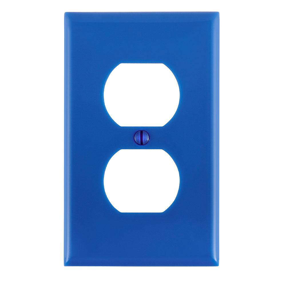 Product image for 1-Gang Duplex Outlet/Receptacle Wallplate, Standard Size, Thermoplastic Nylon,
