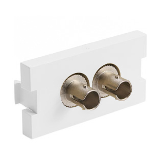 Product image for Insert ST fiber adapter duplex 1 unit high white
