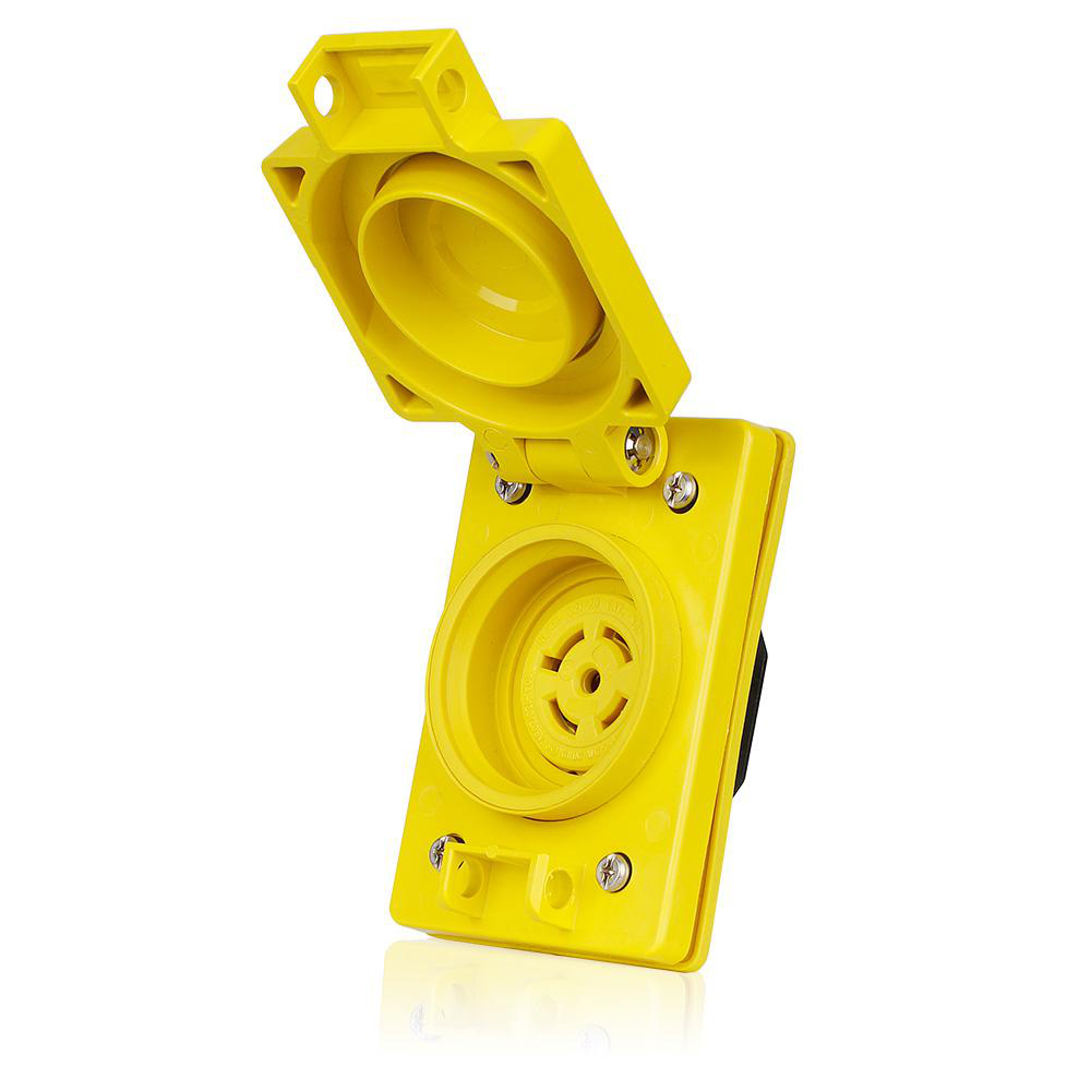 Product image for Receptacle locking flush 4P5W 120/208V 20AMP yellow