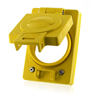 Product image for Cover and gasket for 30AMP single inlets and outlets yellow