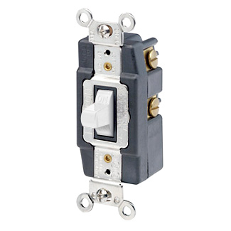 Product image for Switch toggle 1-pole 15A 120/277V white